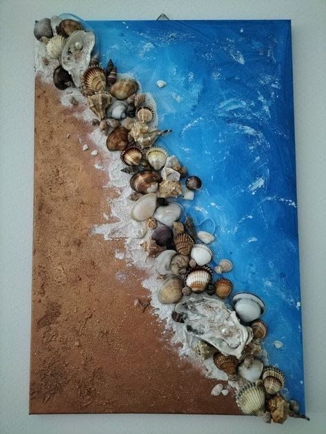 Unicornhouse, you have a good eye - unicornhouse63@gmail.com - Gmail Kitchen Designs Ideas, Seni Resin, Seashell Art Diy, Ocean Art Painting, Beach Art Painting, Art Coquillage, Beautiful Kitchen Designs, Seashell Painting, Art Painting Gallery