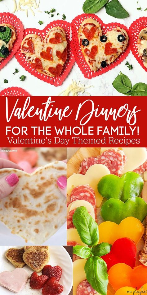 Valentine’s Day Family Dinner Ideas That Are Kid Friendly Family Valentines Dinner, Themed Dinners Ideas, Chicken Hand Pies, Great Dinner Ideas, Themed Recipes, Valentines Dinner, Family Valentines Day, Heart Shaped Pizza, Super Healthy Kids