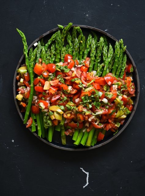 Asparagus Bruschetta | Nourish Deliciously Asparagus Bruschetta, Cooking Eggplant, Quick Stir Fry, Spring Fruit, Chia Seed Recipes, My Relationship, Juicing Lemons, Side Dish, Asparagus