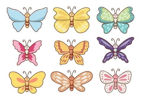 How To Draw Small Butterflies, Butterfly Cute Drawing, Butterfly Cartoon Drawing, Butterfly Cartoon Images, Cute Butterfly Cartoon, Colorful Butterfly Drawing, Cartoon Butterflies, Diary Thoughts, Butterfly Character