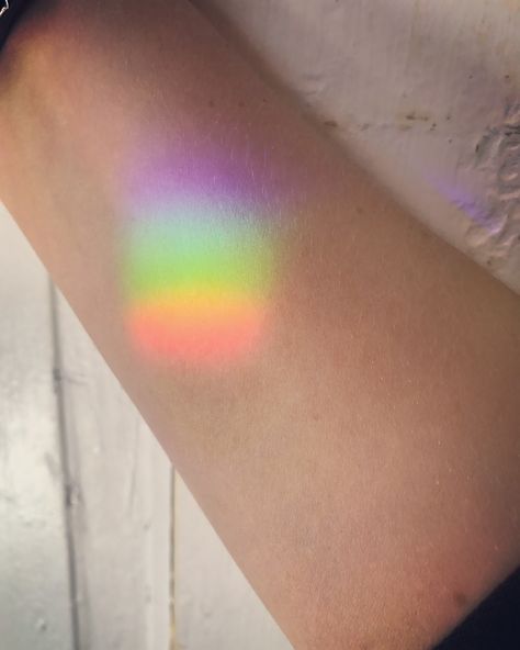 Rainbow Light Prism Tattoo, Rainbow Colored Tattoo, Light Prism Tattoo, Rainbow Prism Tattoo, Pastel Rainbow Tattoo, Rainbow Fairy Tattoo, Irredescent Tattoo, Small Rainbow Tattoo, Iridescent Tattoo