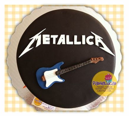 PasteLucas: Metallica cake!! Metallica Cake, Bro Birthday, Harley Davidson Cake, Music Cakes, Rockstar Birthday, Rockstar Birthday Party, Music Cake, Rock Cake, Pastel Cakes