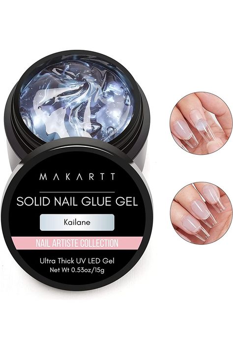 Makartt Solid Nail Gel Glue for Soft Gel Nail Tips Kailane Solid Nail Glue Gel for Press On Nails Acrylic Fake Nails Solid Builder Gel for Nail Strengthen Nail Art DIY Home Salon 15ML UV Light Cured Solid Nail Glue, Diy Home Salon, Nail Glue Gel, Nails Solid, Nails Classy, Soft Gel Nails, Press On, Nail Effects, Gel Glue