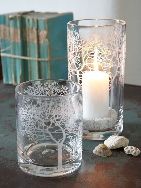 Simply beautiful hurricane lamps from Nordic House Etched Glass Ideas Christmas Gifts, Etched Christmas Glasses, Etched Glass Candle Holders, Glass Etching Gifts Vases, Glass Etching Diy, Laser Etched Glass, Glass Etching Designs, Glass Etching Patterns, Etching Diy