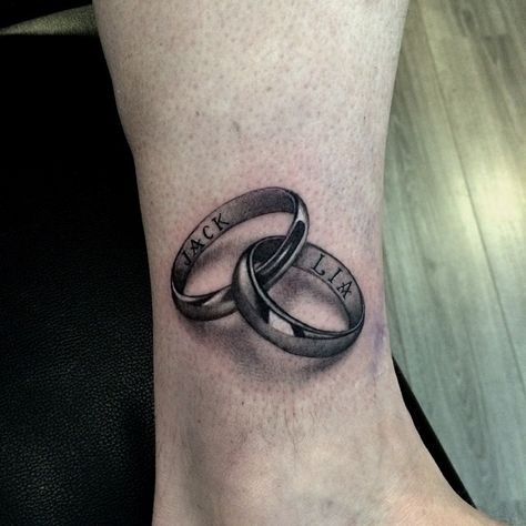 Instagram photo by Massimo Luciani • Jun 1, 2015 at 2:36 PM Interlocking Wedding Rings, Wife Tattoos, Queen Tattoos, Tattoo Therapy, Marriage Tattoos, Anniversary Tattoo, Ring Tattoo Designs, Wedding Band Tattoo, Couple Tattoos Unique Meaningful