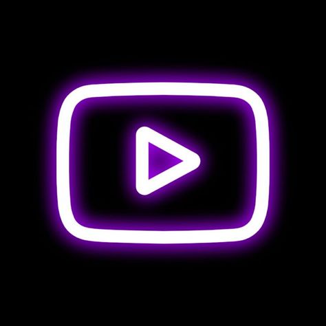 Neon Purple Youtube Logo, Neon Purple Youtube Icon, Neon Purple Snapchat Icon, Youtube Neon Icon, Neon Youtube Logo, Neon App Icons Youtube, Logo Youtube Aesthetic, Neon Youtube Icons, Cute Youtube Icon