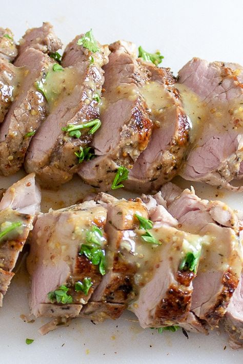 Sous Vide Recipes Pork Tenderloin, Pork Tenderloin Sous Vide Recipe, Pork Tenderloin Recipes Sous Vide, Sous Vide Pork Tenderloin Recipes, Pork Tenderloin Sous Vide, Sous Vide Pork Tenderloin, Maple Mustard Sauce, Sous Vide Pork, Mustard Pork Tenderloin