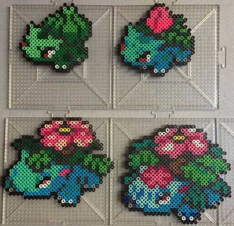 Hama Beads Pokemon, 3d Pokemon, Green Pokemon, Pokemon Perler, Pokemon Bead, Perler Creations, Pokemon Perler Beads, Pearl Beads Pattern, Mega Evolution