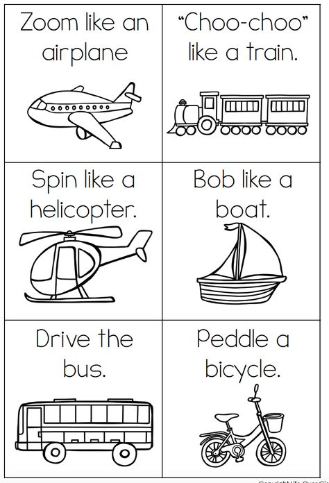 Work brain breaks into your regular daily activities with this simple Transportation Theme Brain Break Cube! The prep for this activity is easy. There are two options for the dice itself. First we have a large, color insert set that will fit inside a Differentiated Instruction Cube. You can cut each piece out and slide into the cube and begin playing. We also have a black and white version of this as well. If you do not have a differentiated instruction cube, I have also included a printable cub Toddler Car Activities, Brain Break Activities, Transportation Preschool Activities, Transportation Theme Preschool, Cube Template, Daycare Themes, Airplane Activities, Transportation Unit, Transportation Activities