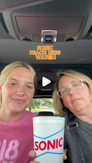 Mary Hatheway (Ledbetter) on Instagram: "Peach Ring Water from Sonic taste test!🧡

How to order:
-32oz Water 
-Peach
-Cranberry 
-Raspberry 
-Lemon

#sonic #sonicflavoredwater #sonictastetest #sonicdrinkrecommendations #momanddaughter" Ocean Water Sonic Recipe, Sonic Water Combinations, Sonic Drinks Combinations Ideas, Sonic Mermaid Water, Sonic Water, Water Combinations, Peach Ring, Taste Test, Lemon Raspberry