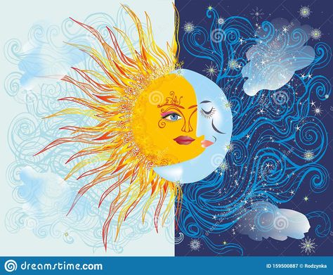 Day and Night Sun And Moon Vector, Sun And Moon Illustration, Day Vs Night, Paint Wall Decor, Solar System Projects, Stuff To Paint, Moon Vector, Paint Party Ideas, Night Illustration