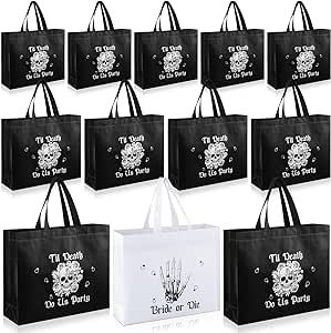 Pre Wedding Celebration, Bachelorette Party Gift Bag, Bridal Party Tote Bags, Bride Or Die, Bridal Party Totes, Bag For Wedding, Funny Bachelorette, Black And White Bags, Bachelorette Party Gift