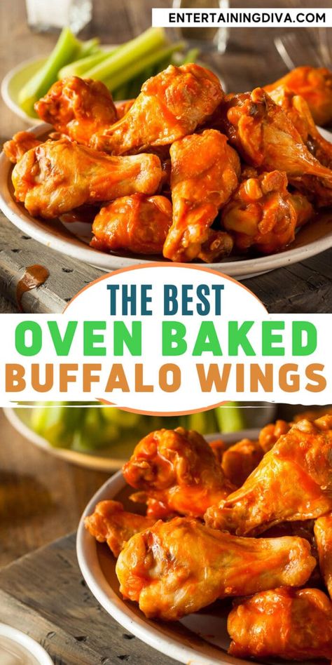 How To Bake Wings, Hot Wings In The Oven, Oven Hot Wings, Baked Hot Wings Recipe, Wings Recipe Oven, Chicken Wings Recipe Oven, Baked Hot Wings, Buffalo Wings Recipe, Buffalo Chicken Wings Recipe