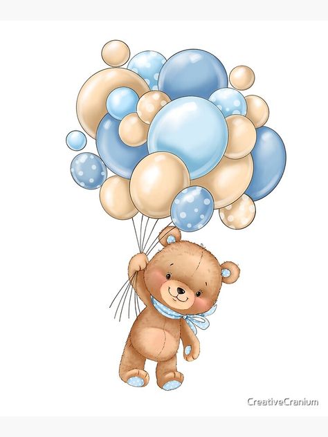 Bear In Balloon, Baby Bear Drawing, Cute Teddy Bear Drawing, Pearl Drawing, Teddy Bear With Balloons, Baby Birthday Invitation Card, Bear With Balloons, Teddy Bear Drawing, Teddy Bear Cartoon