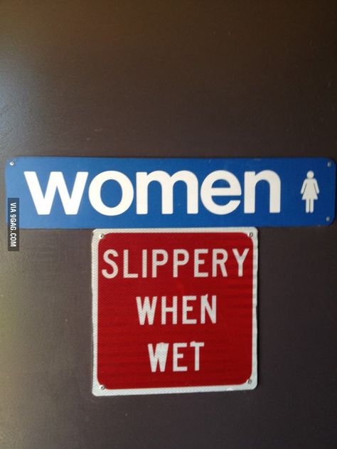 Double Meaning, Slippery When Wet, Bad Puns, Dirty Mind, Funny Signs, A Sign, Funny Things, Puns, Funny Quotes