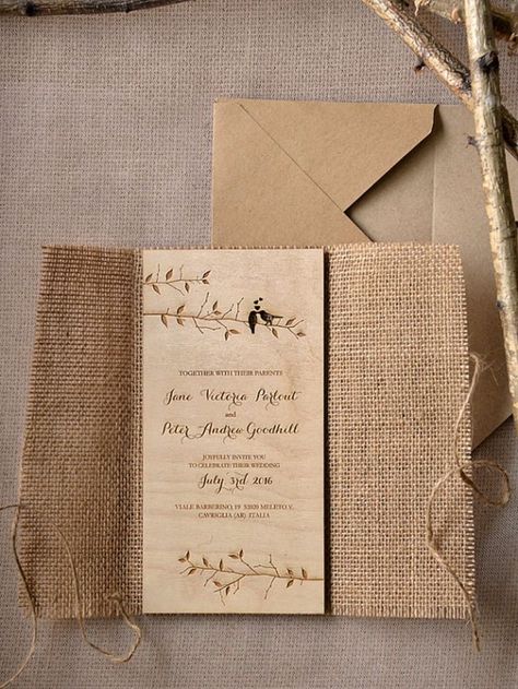 Diy Invitation Cards Handmade, Rustic Wood Wedding Invitations, Stylish Wedding Invitation, Wood Wedding Invitations, Wood Invitation, Handmade Wedding Invitations, Cheap Wedding Invitations, Laser Cut Wedding Invitations, Quinceanera Invitations