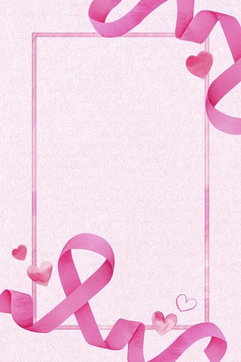 Valentine’s frame, pink ribbon watercolor illustration psd | premium image by rawpixel.com / Boom Background Design Heart, Pink Birthday Background, October Ideas, Frame Pink, Rose Illustration, Ribbon Banner, Pink October, Cute Frames, Illustration Watercolor