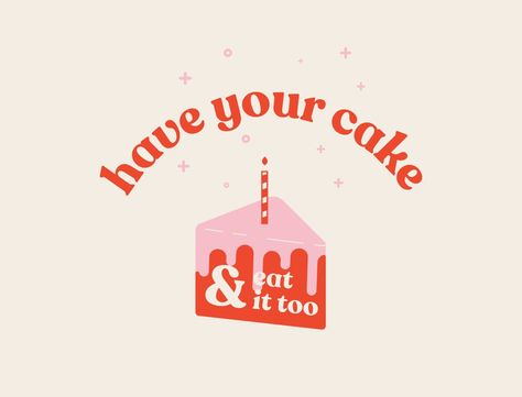 Have Your Cake And Eat It Too, Cake Graphic Design, Cake Illustration Design, Disco Kitchen, Cafe Logos, Dribbble Design, Cupcake Logo, Cake Branding, Candle Logo