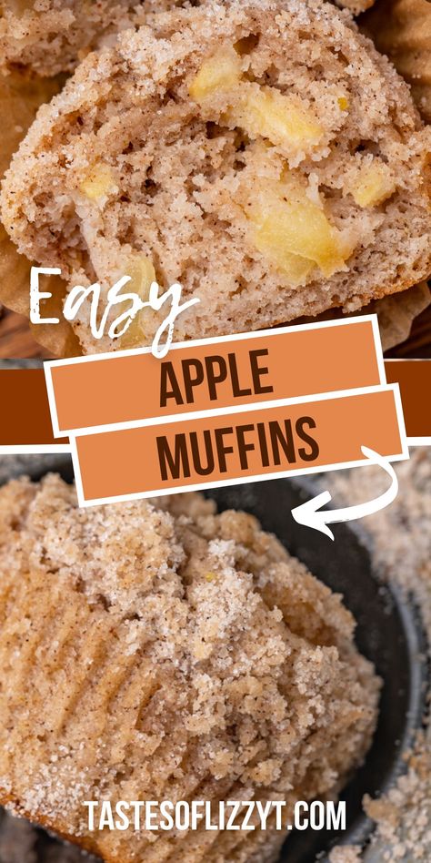 Baked Apple Muffins, Apple Cinnamon Strudel Muffins, Moist Apple Cinnamon Muffins, Apple Cinnamon Crumble Muffins, Apple Bread Muffins, Easy Apple Baking Recipes, Apple Muffins With Apple Pie Filling, Apple Muffins Dairy Free, Small Batch Apple Cinnamon Muffins