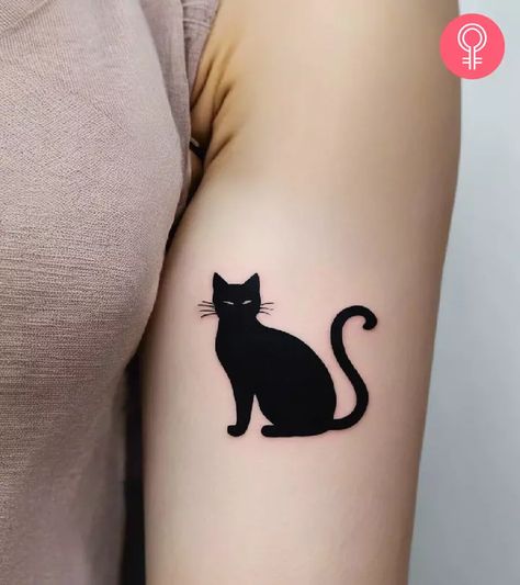 8 Captivating Black Cat Tattoo Inspirations Dark Cat Tattoo, Two Black Cat Tattoo, Cute Black Cat Tattoo, Cool Cat Tattoos, Black Cat Tattoo Designs, Cat Tattoo Black, Funny Black Cat Tattoo, Black Cat Tattoo Ideas, Black Cat Stretching Tattoo