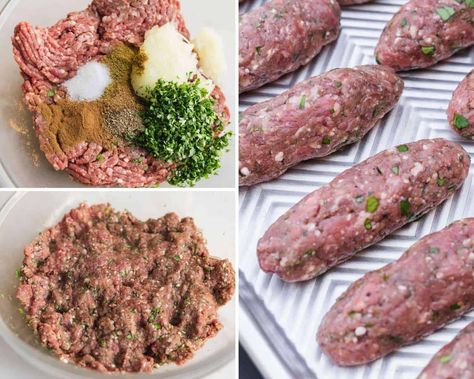 Easy Authentic Lebanese Beef Kafta made with ground beef, parsley, onion, and simple spices. Perfect for grilling or baking in the oven. Baked Kafta Recipe, Beef Kafta In Oven, Lebanese Beef Recipes, Beef Kefta, Gallete Recipe, Kefta Recipe, Beef Kafta, Easy Lebanese Recipes, Man Recipes