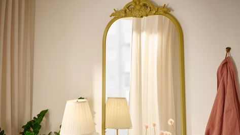 Anthropologie Mirror, Glam Mirror, Ikea New, Ikea Mirror, Decorating 101, Hallway Mirror, Free Mirror, Ikea Hacks, Gold Mirror