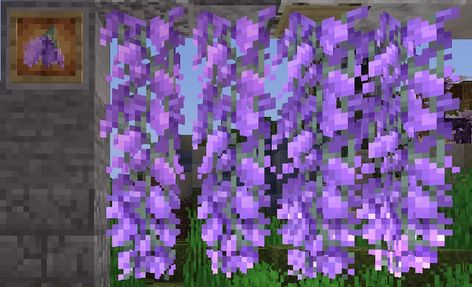 Wisteria Trees, Minecraft Textures, Vines Texture, Minecraft Texture Pack, Wisteria Tree, Minecraft Mod, Minecraft Server, Hanging Vines, Minecraft Inspo