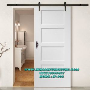 Pintu Kamar Sliding Minimalis Modern, Pintu Kamar Model Geser - Ikhsan Furniture Jepara Pintu Ganda, Wooden Front Door Design, Modern Small House Design, Wooden Front Doors, Door Design Interior, Front Door Design, House Plants Decor, Window Styles, Home Design Decor