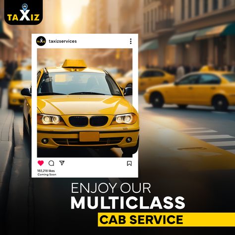 Experience the convenience of our multi-class cab service. Whether you're commuting or exploring, Taxiz has you covered. Join now and elevate your journey! 🚕✨ #taxizexperience #rideinstyle #taxis #taxiservice #joinnow #delhincr #taxiz Taxi Service Poster, Cab Service Creative Ads, Fashion Show Invitation, Product Poster, Digital Advertising Design, Ads Creative Advertising Ideas, Bottle Design Packaging, Banner Design Inspiration, Real Estate Ads