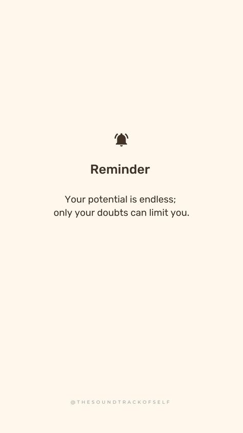 Unlock your limitless potential! 🌟✨ Overcome self-doubt and discover the endless possibilities within you. 💪 #Motivation #Inspiration #SelfBelief #LimitlessPotential #OvercomeDoubt #PositiveThinking #PersonalGrowth My Potential Quotes, Realize Your Potential Quotes, You Have So Much Potential, Potential Quotes Motivation, Endless Possibilities Quotes, Self Doubting, Potential Quotes, Possibility Quotes, Positive Living Quotes