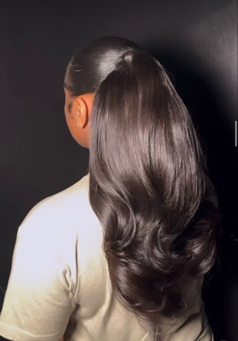 Slick Hairstyles, Busy Women, Dope Hairstyles, Hair Laid, Silk Press, Hair Ponytail Styles, Ponytail Styles, Baddie Hairstyles, Half Up Half Down