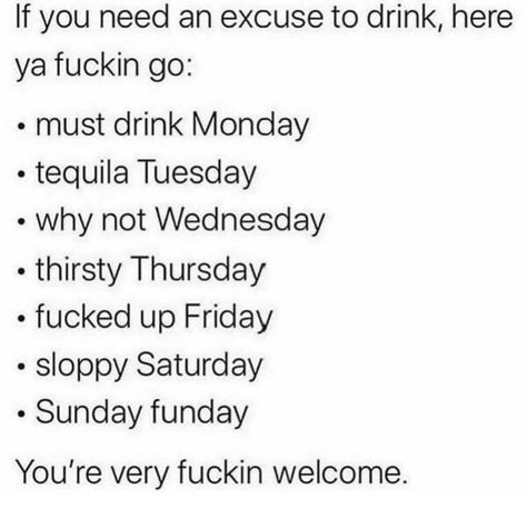 iCHIVE Thirsty Thursday Quotes, Drunk Text Quotes, Sunday Funday Quotes, Bartender Quotes, Happy Thirsty Thursday, Alcohol Memes, Funny Drinking Quotes, Drunk Texts, Thursday Quotes