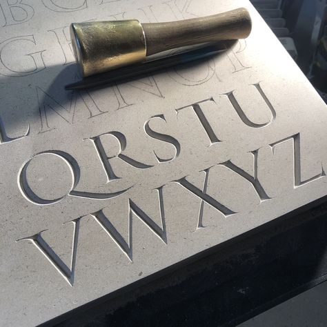 Andrew James hand carved Portland stone. Analog Typography, Stone Etching, Stone Lettering, Wood Signage, Portland Stone, Type Art, Representational Art, Stone Engraving, Carved Stone