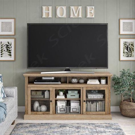 $201.29 How To Decorate Around A Tv, Tv On The Wall, Farmhouse Modern, How To Decorate, A Tv, Ideas Living, Tv Stand, Modern Farmhouse, The Wall