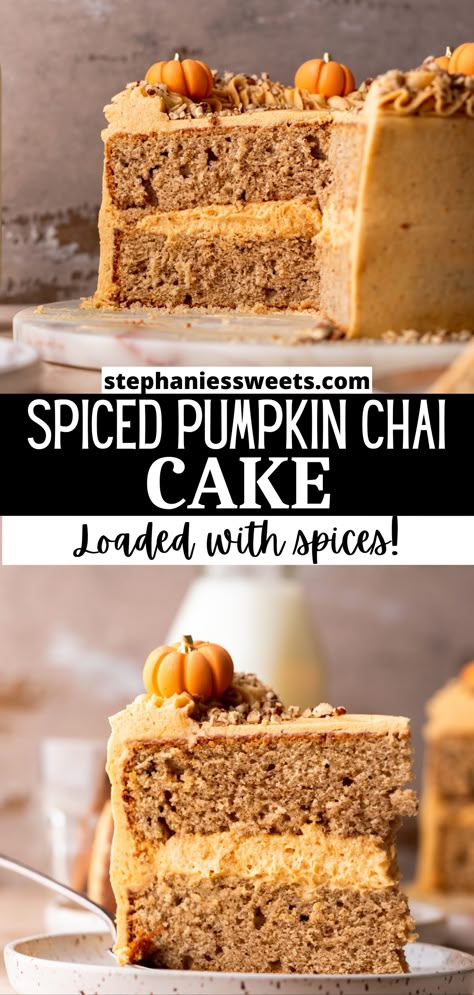 Spiced Vanilla Cake, Thanksgiving Spice Cake, Spiced Chai Cake, Pumpkin Latte Cake, Nespresso Pumpkin Spice Cake Recipes, Pumpkin Pie Spice Cake, Cake Recipes Gluten Free, Pumpkin Spice Party, Fall Layered Cake Recipes