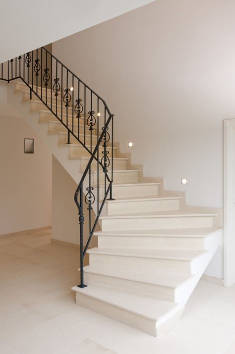 Natural Stone by Stonewest Stone Staircases Indoor, Natural Stone Stairs, White Stone Tiles, Tile Stairs, Stone Stairs, Stair Steps, Ceramic Floor, Stone Tiles, White Stone