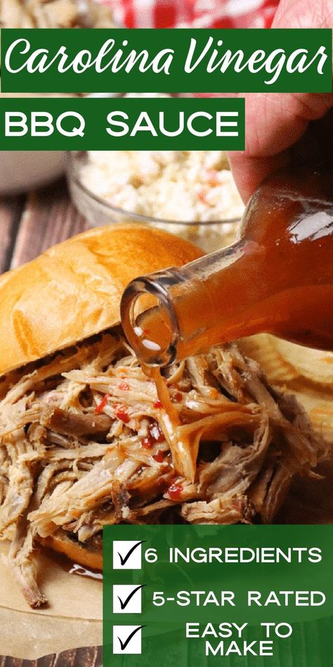 North Carolina Bbq Sauce Recipe, Vinegar Bbq Sauce Recipe Pulled Pork, Pulled Pork Barbeque Sauce, North Carolina Barbeque Pork, Homemade Tangy Bbq Sauce, Smithfield Bbq Sauce Recipe, Tangy Spicy Bbq Sauce, Barbaque Sauces Recipes Easy, Clear Bbq Sauce Recipe