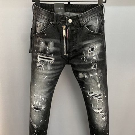 Dsquared2 Men's Black and Grey Jeans Grey Jeans, Jeans Shop, Black And Grey, Nike, Outfit Inspo, Plus Fashion, Grey, Fashion Design, Fashion Trends