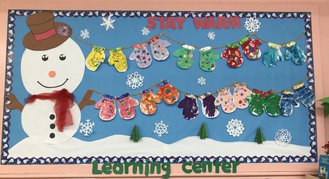 The Mitten Bulletin Board Ideas, Mitten Bulletin Board Ideas, Mittens Bulletin Board, Infant Room Bulletin Boards Winter, Mitten Lesson Plans For Toddlers, Goals Bulletin Board, Waddling Into Winter Bulletin Board, Christmas Bulletin Boards, Winter Bulletin