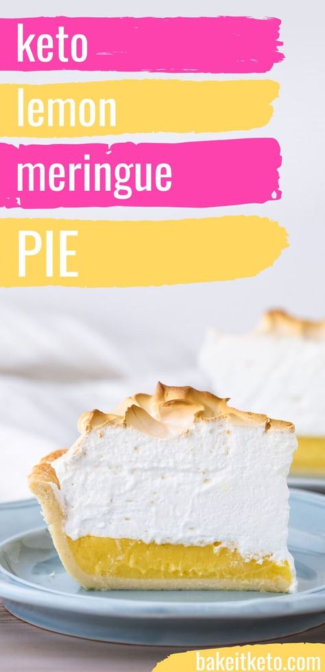 Keto Lemon Meringue, Low Carb Crust, Thm Cake, Lemon Meringue Pie Recipe, Meringue Pie Recipes, Egg Fast, Keto Sweets, Lemon Filling, Lemon Meringue Pie