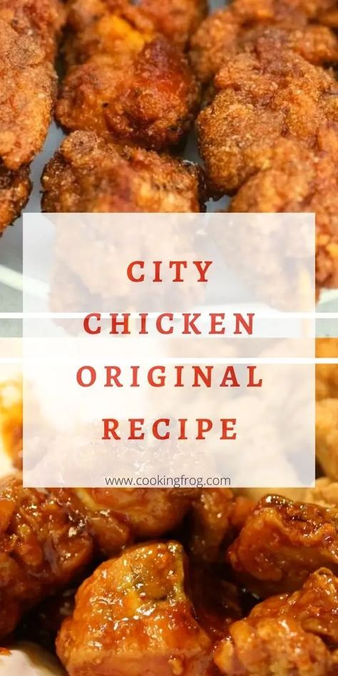 Polish City Chicken Recipe, Chicken Stock Gravy, City Chicken Recipe, Amazing Dinners, Polish Recipe, City Chicken, Pork Sirloin, Tender Meat, Chicken Dishes Recipes