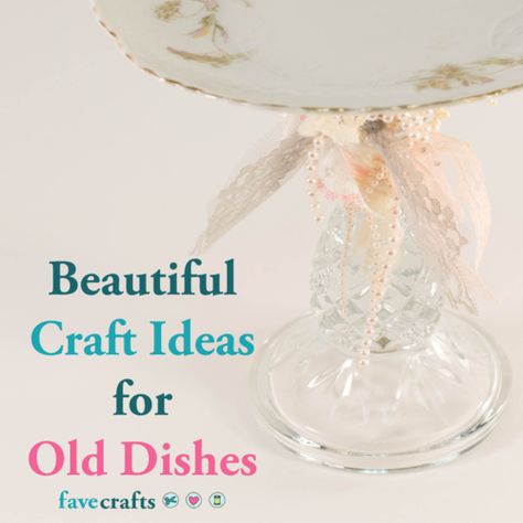 Beautiful Craft Ideas for Old Dishes Beautiful Craft Ideas, Old Dishes, Repurposed China, Floating Tea Cup, Thrifty Crafts, Diy Cake Stand, Glassware Crafts, Hanging Craft Ideas, China Crafts