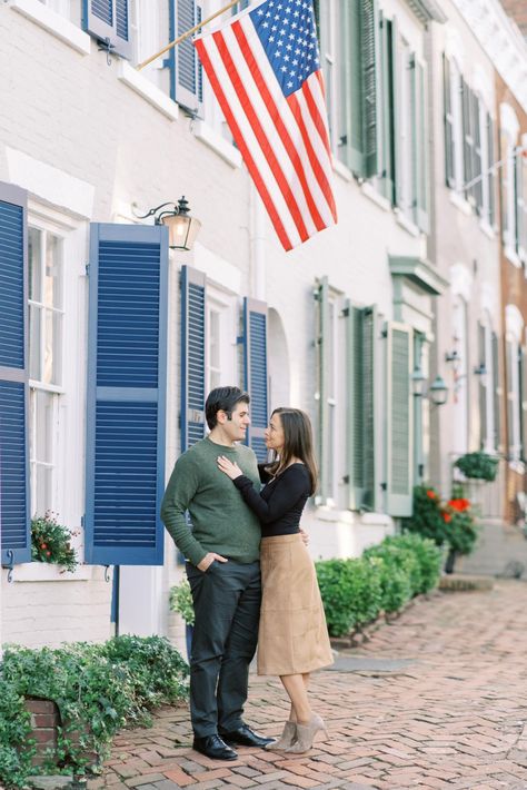 Old Town Alexandria Sunset Engagement Session Old Town Alexandria Family Photos, Old Town Alexandria Engagement Photos, Old Town Alexandria Va, Bridal Business, Old Town Alexandria, Classy Couple, Engagement Photos Fall, Alexandria Va, Winter Engagement