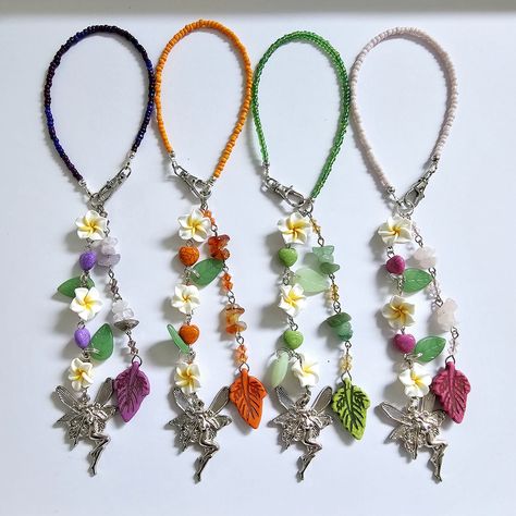 Flower Fairy Car Charms Car Accessories Car Rearview Mirror hanging ornaments Beaded Car Charms, Diy Wire Earrings, Flower Hanging, Car Charms Mirror, Car Craft, Rear View Mirror Decor, Mirror Hanging, Car Rearview Mirror, Car Rear View Mirror