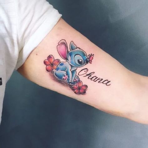 Disney Stitch Tattoo, Ohana Tattoo, Stitch Tattoo, Cat Tattoos, Disney Tattoo, Friendship Tattoos, Tiny Tattoo, Tattoos For Daughters, Sister Tattoos