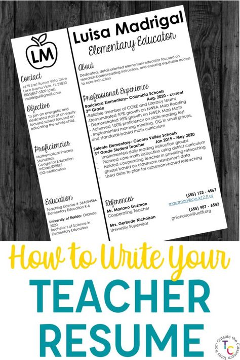 Working on your first, or updating, your teacher resume? These tips and reminders help make sure you have the best resume for the job you want. Plus, these editable teacher resume templates help your resume stand out from the crowd! Resume Template For Teachers, Teacher Resume Template Free, Elementary Teacher Resume, Teacher Resumes, Basic Resume Examples, Teacher Resume Examples, Professional Resume Examples, Teacher Development, Education Resume