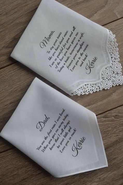 Wedding Hankerchief, Wedding Hankies, Wedding Gifts For Parents, Parents Wedding, Wedding Handkerchief, Wedding Gifts For Bride, Mom Wedding, Gift For Father, Future Wedding Plans