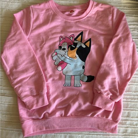 Bluey Sweatshirt 5/6 Yo. Brand New Without Tag. Bluey Outfits, Hole Aesthetic, Bingo And Bluey, Bluey Shirt, Thrift Inspo, Cute Cartoon Characters, Christian Stuff, Clothes Wishlist, Little Outfits