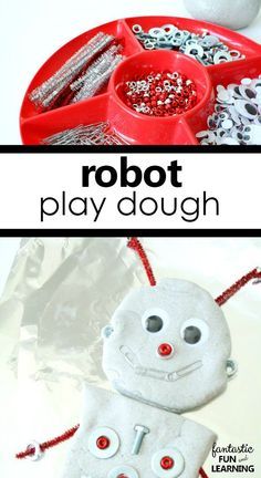 Robot Play Dough Invitation for Letter R Preschool Activities Letter R Preschool, Robots Preschool, Play Dough Invitation, Robot Activity, Dough Ideas, Robot Theme, Playdough Activities, Playdough Kits, Invitation To Play