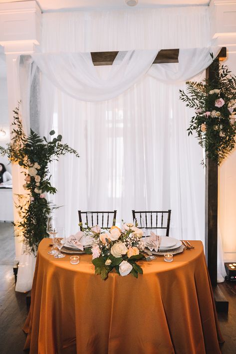 Orange Sweetheart Table, Blush Sweetheart Table, Desert Spring, Light Color Palette, Orange Blush, Spring Wedding Inspiration, Wild Heart, Ceremony Arch, Sweetheart Table